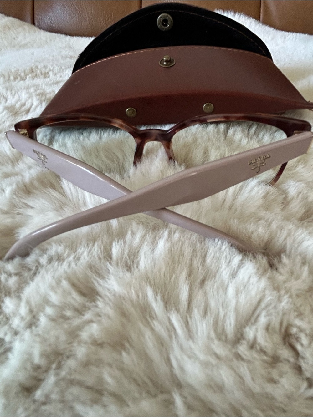 Prada Pink Temples Tortoiseshell Front Women’s Glasses